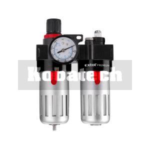 Regulátor tlaku so vzduchovým filtrom, primazávačom a manometrom, max. pracovný tlak 8bar (0,8MPa), 1/4" konektor, 8865105